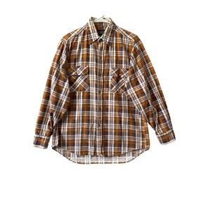 Vtg Windbreaker Plaid Flannel Button Up Shirt Mens M Retro Grunge 90s Y2K Rugged